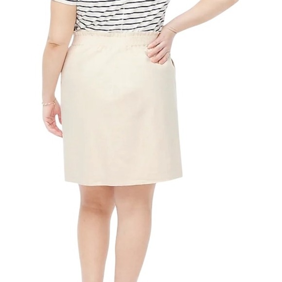 J. Crew Linen Blend Lined City Skirt Elastic Waist Neutral Women's‎  Size 16 - Picture 10 of 10